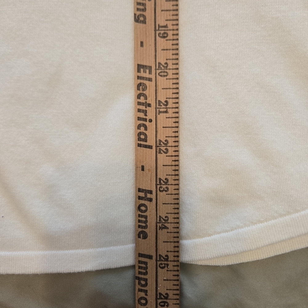 Chicos Cream Sweater with Lace Sleeves - Picture 7 of 8